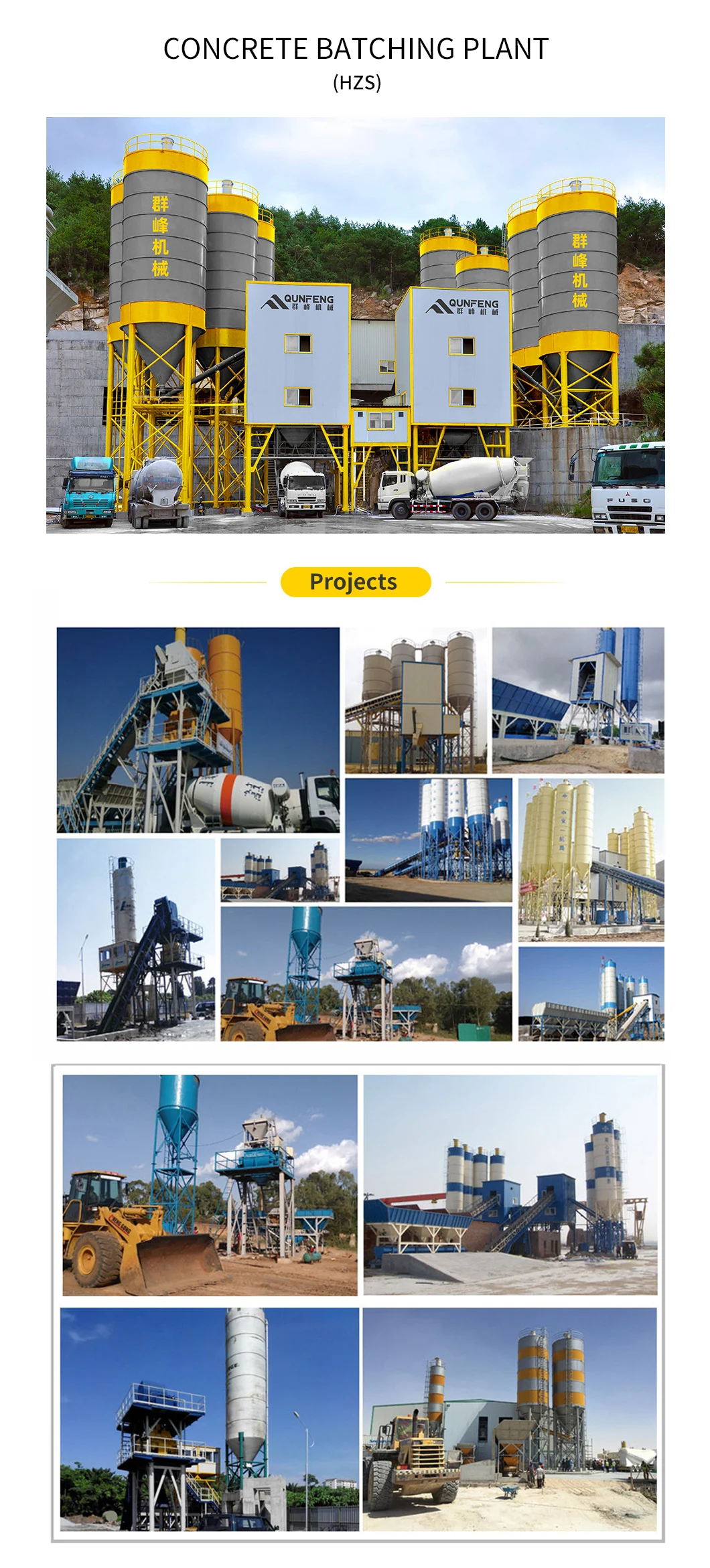 China Prices Truemax Concrete Machinery/Concrete Batching Plant (HZS60) /Concrete Mixing Plant